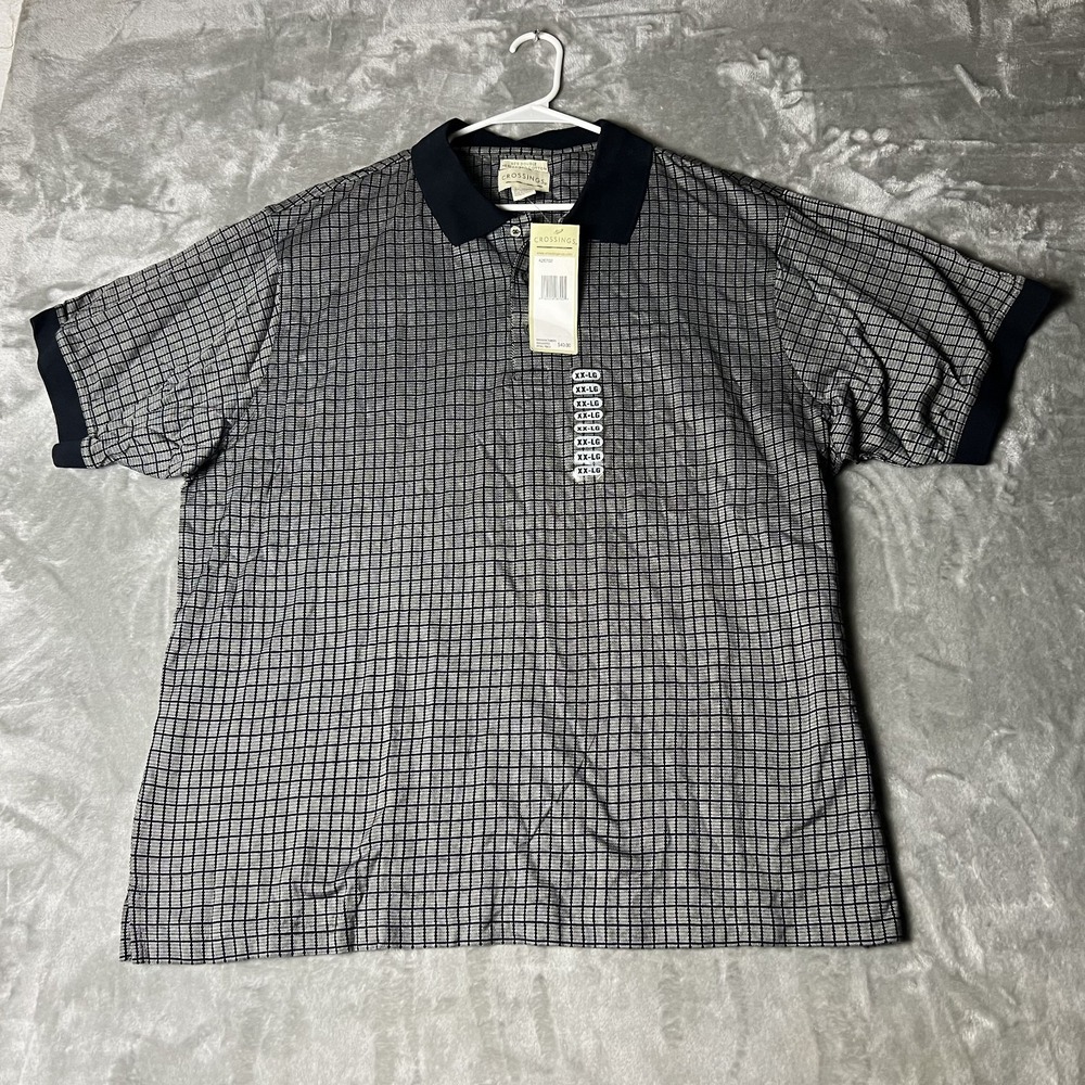 Crossings Polo Shirt XXL 60s‎ Double Mercerized Cotton Gray